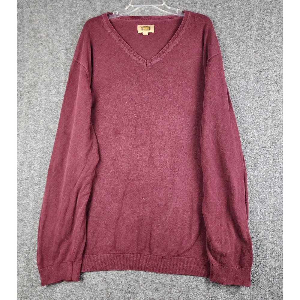 Foundry‎ Supply Co Sweater Men 4XL Burgundy V-Neck Long Sleeve Knit Classic
